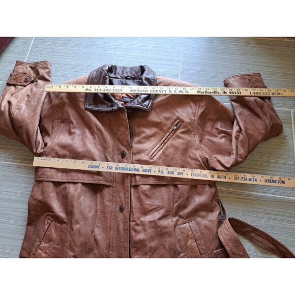 Adventure Bound Men's Leather Duster Long Length Trench Coat Lined Medium... - Picture 11 of 15